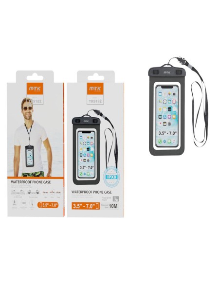 Funda impermeable Smartphone Hasta 7 pulgadas TR9182 / incluye correo / Negra / ONE+ / 0951822