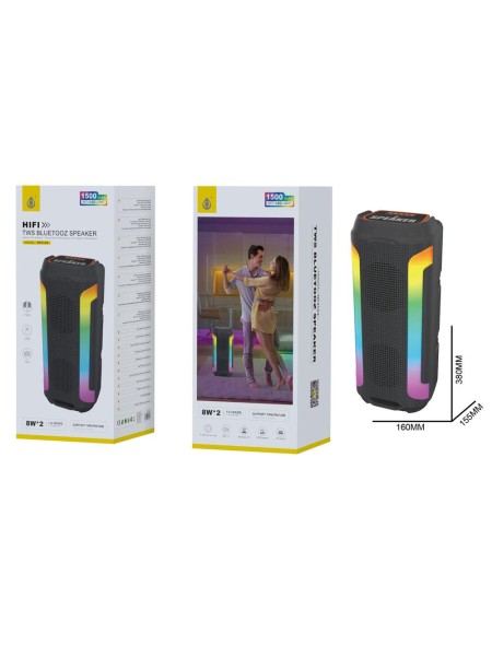 Altavoz Bluetooth 5.2 NF4104 / 2x8w / 1.500 mAh / Luces Led / Tws / Fm / Microsd / Usb / One+ / 2401042