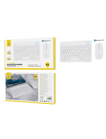 Combo Teclado + Raton Inalambrico NG6068 / Bluetooth 5.0 / 1600 Dpi /  Blanco / One+ / 2600681