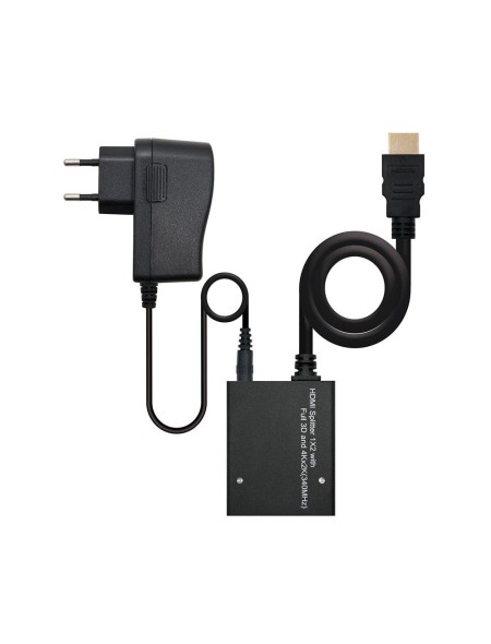 Splitter HDMI 1x2 / 4K / 3D / Con alimentacion / Nanocable / 10.25.3502