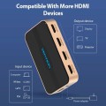 Splitter Hdmi 1x4 / 4K / Con alimentacion / Aluminio / Vention / Negro - Dorado / ACCG0-EU