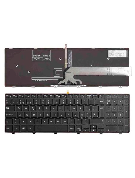 Teclado compatible para portátil DELL Inspiron 15-5000 series 5521 / 5542 / 5547 Retroiluminado / Negro