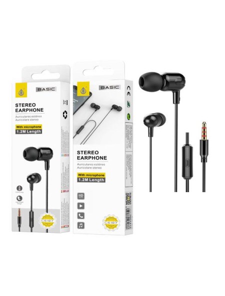 Auriculares con Microfono C6187 Basic Brione / Jack 3.5mm / 1.2m / Negro / One+
