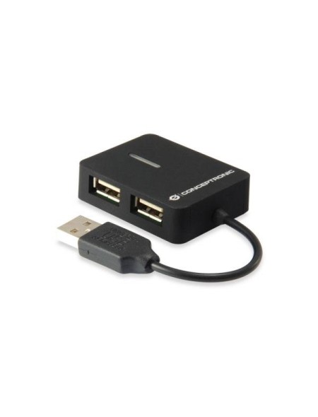 Hub 4 puertos Usb 2.0 Conceptronic / Diseño mini / Negro / C4PUSB2