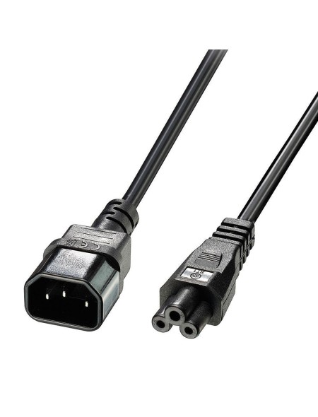 Cable alimentacion red trebol a shuko M/H / C5 a C14 / 3 metros / Negro / 30342