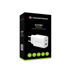 Cargador de red Usb + Type-C / 33w / Blanco / Quick Charge 3.0 / Conceptronic / ALTHEA11W