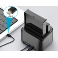Docking Station Clonacion Conceptronic Sata 2.5 / 3.5 / SSD / USB 3.2 / Bahia Dual / Negro / DONN12B