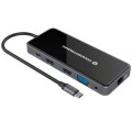 Hub Adaptador Type-C 12 en 1 Conceptronic  / 2x Hdmi / Vga / MicroSD/TF / 3x Usb 3.2 / LAN Gigabit / DONN15G