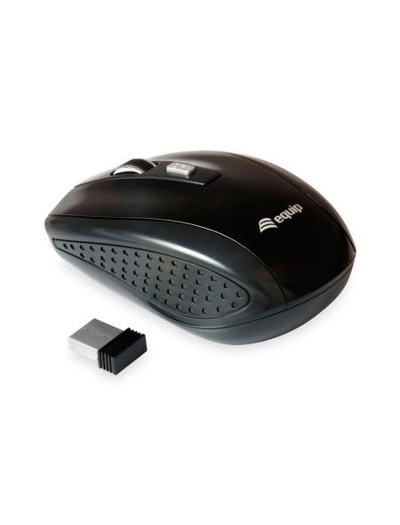 Raton óptico inalámbrico Mini Equip Life / Negro / 1600 Dpi / Ambidiestro / 245104