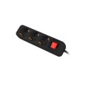 Regleta 3 tomas Lanberg / Proteccion infantil / Cable 1.5m / Negra / ps1-03f-0150-bk