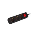 Regleta 3 tomas Lanberg / Proteccion infantil / Cable 1.5m / Negra / ps1-03f-0150-bk