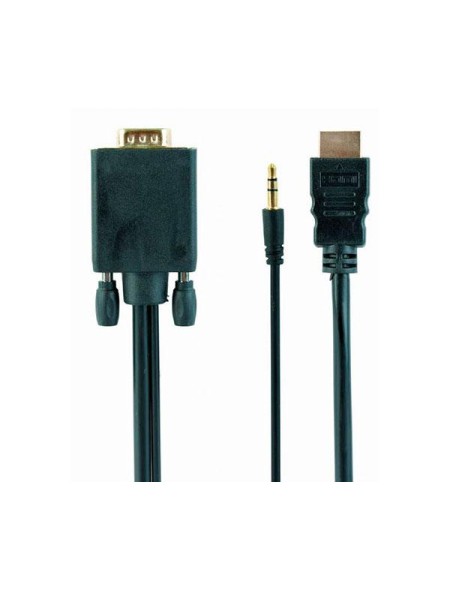 Cable adaptador HDMI a VGA + Audio (Cables 1.8 Metros) Negro / a-hdmi-vga-03-6