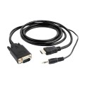 Cable adaptador HDMI a VGA + Audio (Cables 1.8 Metros) Negro / a-hdmi-vga-03-6