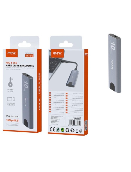 Caja externa SSD NVME Type-C / TG7272 / MTK / Plata / 0752720