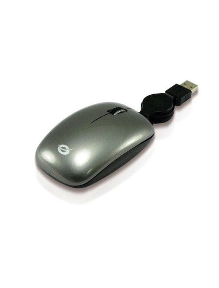 Raton óptico USB retractil Conceptronic 3BTRV / 3 Botones / 1600dpi / Negro-Gris / CLLM3BTRV