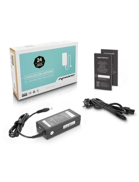 Cargador para portátil Acer / Asus / Toshiba 65W 19V 3.42A 5.5 mm x 2.5 mm / Puerto USB / Movano
