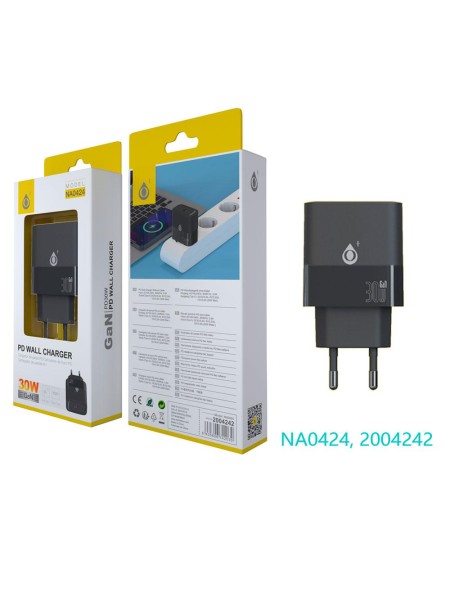Cargador de red Type-C / 30W / Negro / NA0424 / One+ / 2004242
