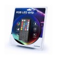 Tira de Luces LED / 5 metros / RGB / Control remoto / Resistencia al agua Ip65 / Incluye alimentador / Gembird / Led-s-rgb500-01
