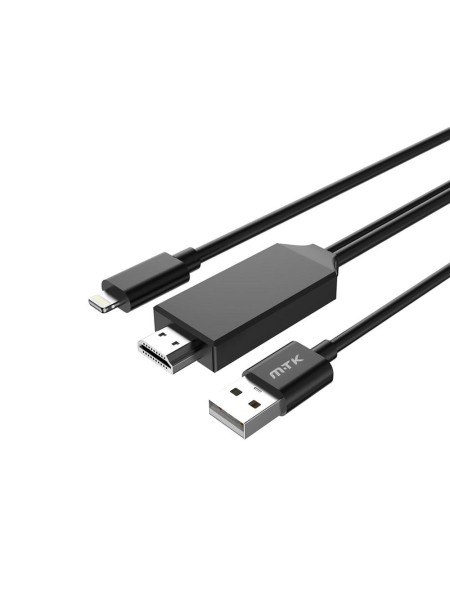 Cable adaptador 2 en 1 Iphone Lightning a HDMI+ Entrada de carga USB / TB1414 / Negro / MTK 0154142