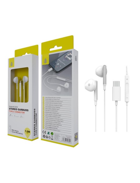 Auriculares + Micro NC3252 / Conexion Type-C / 1.2m / Blanco / One+ / 2302521