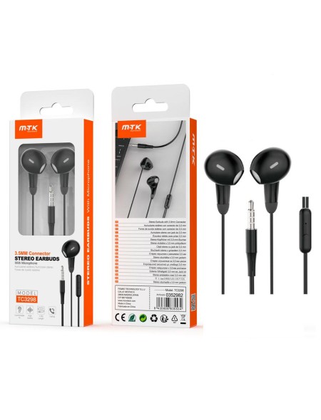 Auriculares con Microfono TC3298 Galdorn / Jack 3.5mm / 1.2m / Negro / MTK