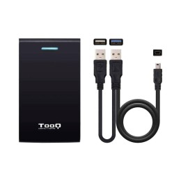 Caja externa 2.5 USB 3.0 Sata / Tooq / Negra / Hasta 12,5mm / Sin tornillos / TQE-2526B