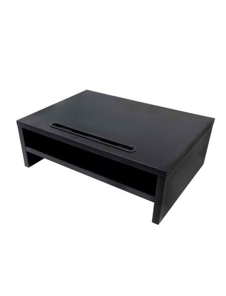 Elevador de monitor de madera Phoenix / 2 Alturas / Gestion de cables / Negro / PHWRAISER2B