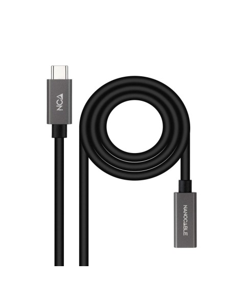 Cable prolongador Type-C  M/H / 1m / 3a / USB-C 3.2 Gen2 / 20Gbps / 4K/60Hz / Nanocable  10.01.4401