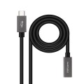 Cable prolongador Type-C  M/H / 1m / 3a / USB-C 3.2 Gen2 / 20Gbps / 4K/60Hz / Nanocable  10.01.4401
