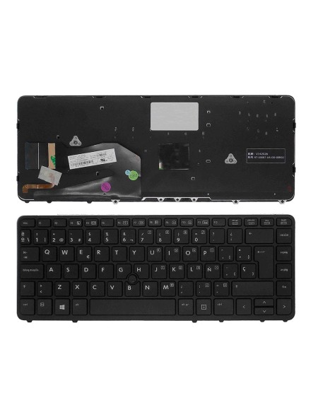 Teclado compatible para portátil HP Elitebook 840 g1 / 850 g1 / 840 g2 / 762758-001 / Con poinstick / Retroiluminado