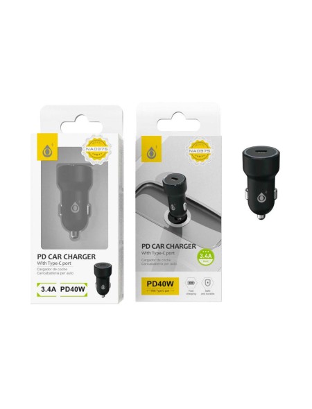 Cargador de coche-mechero Type-C / 40W / Negro / Boris NA0375  / One+ / 2003752