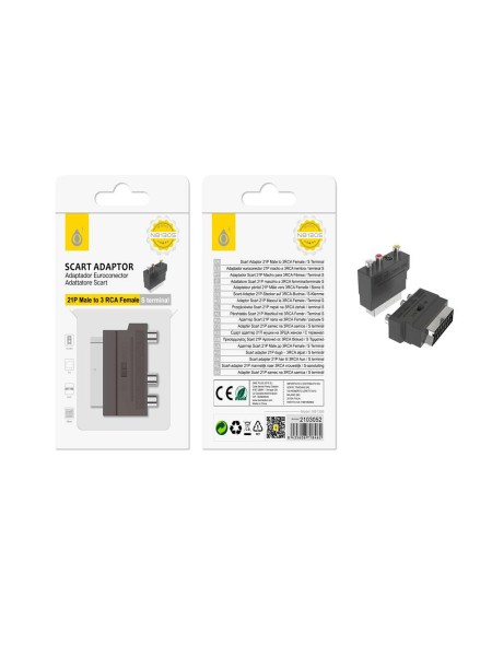 Adaptador Video Euroconector Scart a RCA / S-Video / NB1305 / Negro / One+ / 2103052
