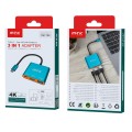 Hub adaptador Type-C a 1x Usb 3.0 / 1x Type-C / 1x HDMI 4K / Cable 12cm / Nintendo Switch / Mac / Iphone 15 / TB1722 / MTK