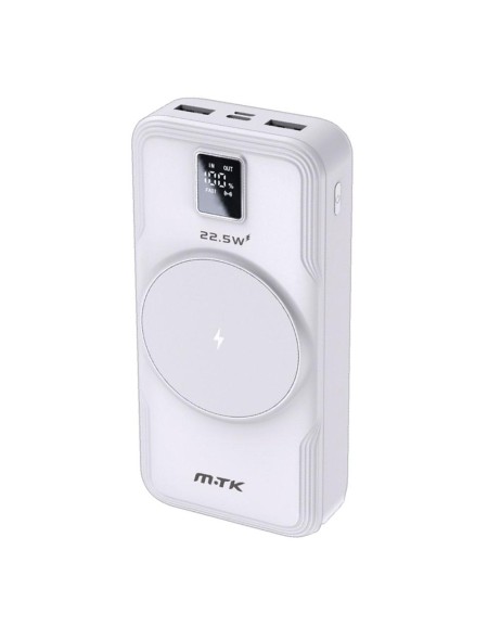 PowerBank TD2127 Type-C / 20000 mah / 1xType-c / Carga inalambrica QI 15w / Usb / QC 22.5w / Blanco / MTK  0251271