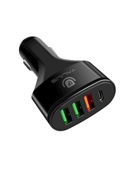Cargador de coche-mechero Usb x3 + Type-C / Max 51w / Negro / Talius Cha-4012