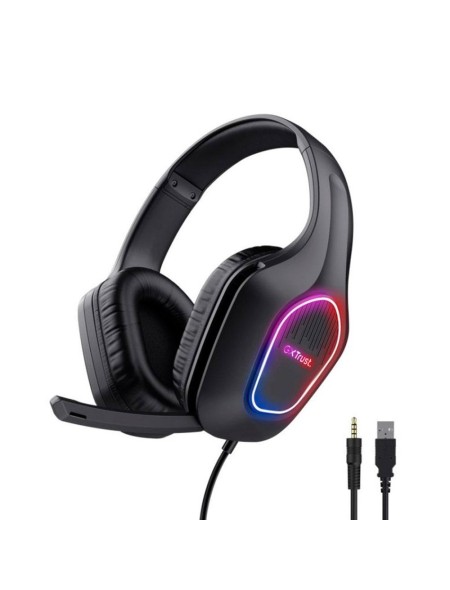 Auriculares Trust Gaming GXT 416 Zirox / Jack 3.5mm / Usb / Iluminacion Led / Micro Flexible / 25331