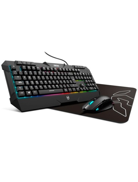 Combo Teclado + Raton + Alfombrilla Gaming Krom Kunai / RGB / 7200Dpi / Negro   NXKROMKUNAI