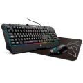 Combo Teclado + Raton + Alfombrilla Gaming Krom Kunai / RGB / 7200Dpi / Negro   NXKROMKUNAI