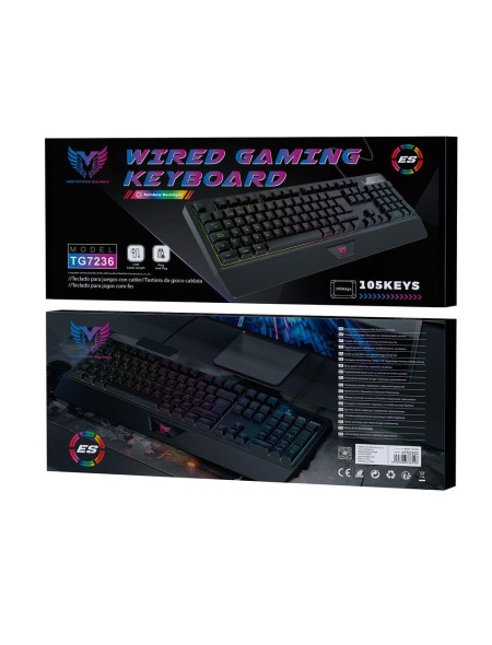 Teclado Gaming Led Rgb / TG7236 / 1.5m / Iluminacion Led /  MTK / 0752362