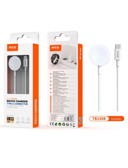 Cable de carga Type-c magnetico para Iwach S1 al S9 / 2.5w / 1.2m / TB1508 / MTK