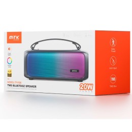 Altavoz Bluetooth 5.3 TF4198 / 20w / 2.400 mAh / Luces Led / Tws / Fm / Microsd / Usb / Negro / MTK / 0451982