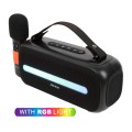 Altavoz Karaoke Bluetooth 5.3 + Microfono / TF4202 / 24w / 3600 mAh / Luces Led / Tws / Fm / Microsd / Usb / Negro / MTK / 0452022