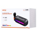Altavoz Karaoke Bluetooth 5.3 + Microfono / TF4202 / 24w / 3600 mAh / Luces Led / Tws / Fm / Microsd / Usb / Negro / MTK / 0452022
