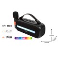 Altavoz Karaoke Bluetooth 5.3 + Microfono / TF4202 / 24w / 3600 mAh / Luces Led / Tws / Fm / Microsd / Usb / Negro / MTK / 0452022