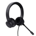 Auriculares Diadema Trust HS-260 / Usb / Cancelacion de ruido / Microfono plegable / Adaptador Type-C / Negro / 25334