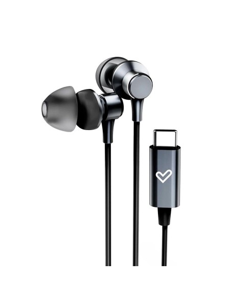 Auriculares Energy Sistem Metallized / Conector Type-C / Cable 1.2 / Microfono Integrado / Control de Volumen / Negro / 456741