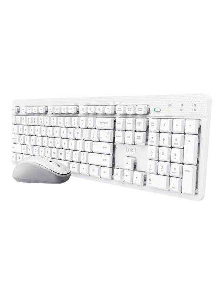 Combo Teclado + Raton Inalambrico Trust Ody II / Silencioso / 1600 Dpi / Blanco / 25467