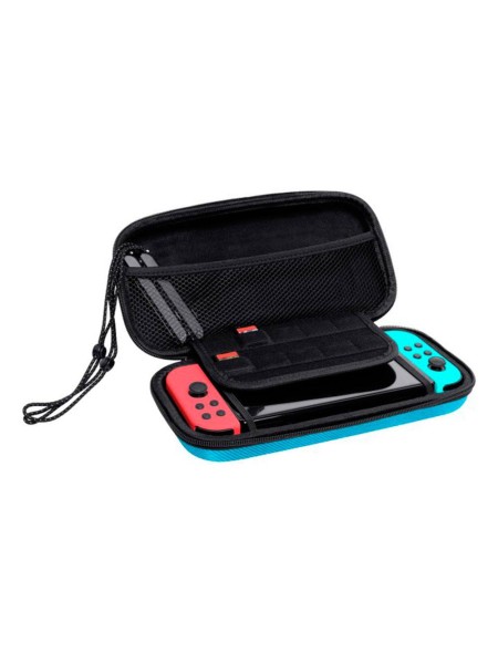 Estuche rigido para Nintendo Switch Trust GXT1248 / Rojo y azul / Ranuras para 10 juegos / 25418