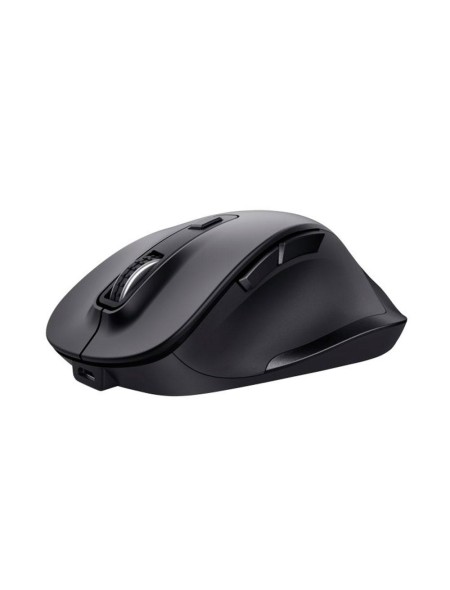 Raton óptico inalambrico Trust Fyda / Ergonomico / Recargable / 2400 dpi / Type-C / 6 Botones / Negro / 24727