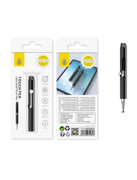 Lapiz tactil - Puntero para Tablet - Smartphones / NG6067 / Negro / One+ / 2600672